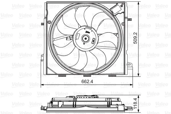 Větrák, chlazení motoru VALEO 696873 – OE 214816969R