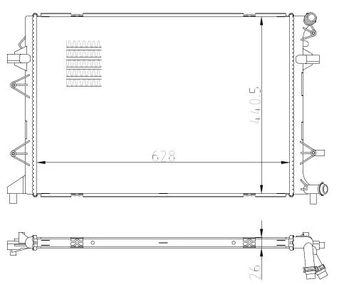 Chladič, chlazení motoru NRF 550089 – OE 5K0121251S