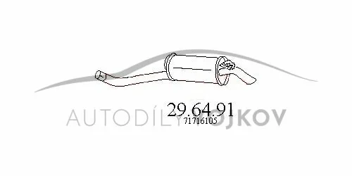 Díl výfuku zadní v:6198 Díl výfuku zadní v:6198