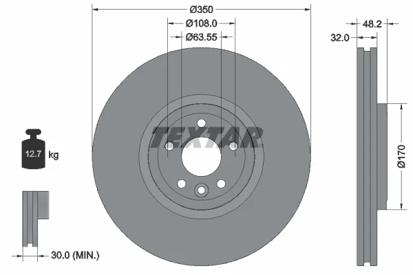 Brzdový kotouč TEXTAR 92308105 – OE T4N1803
