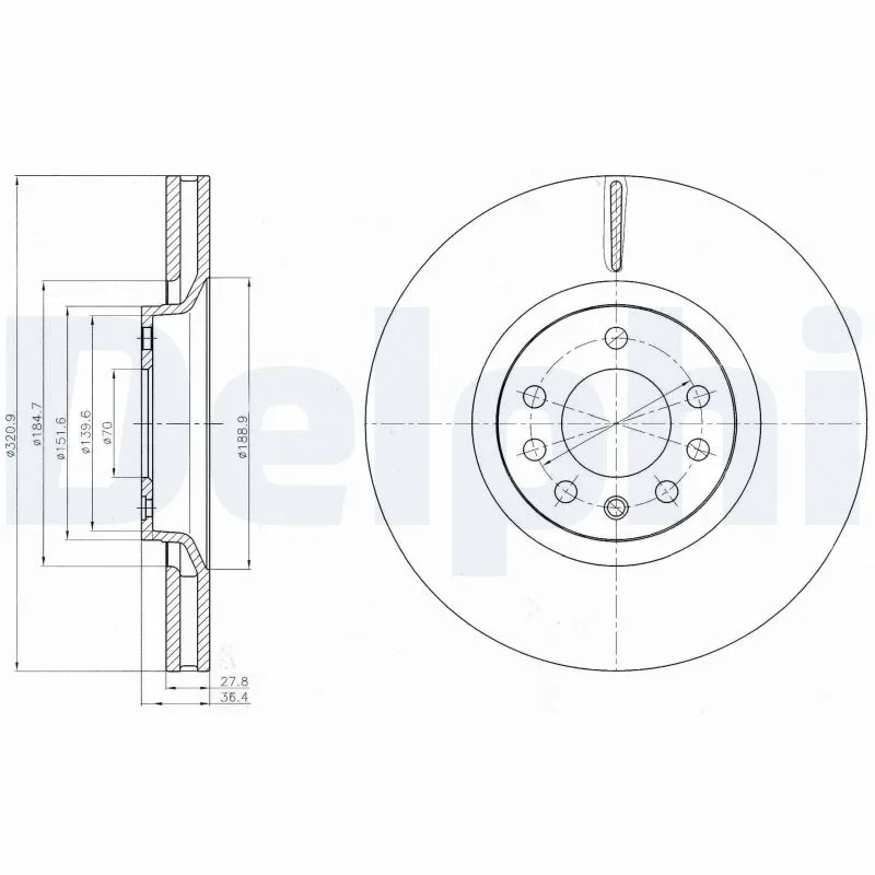 Brzdový kotouč DELPHI BG4185C