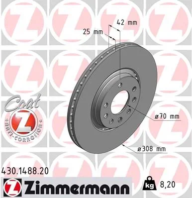 Brzdový kotouč ZIMMERMANN 430.1488.20