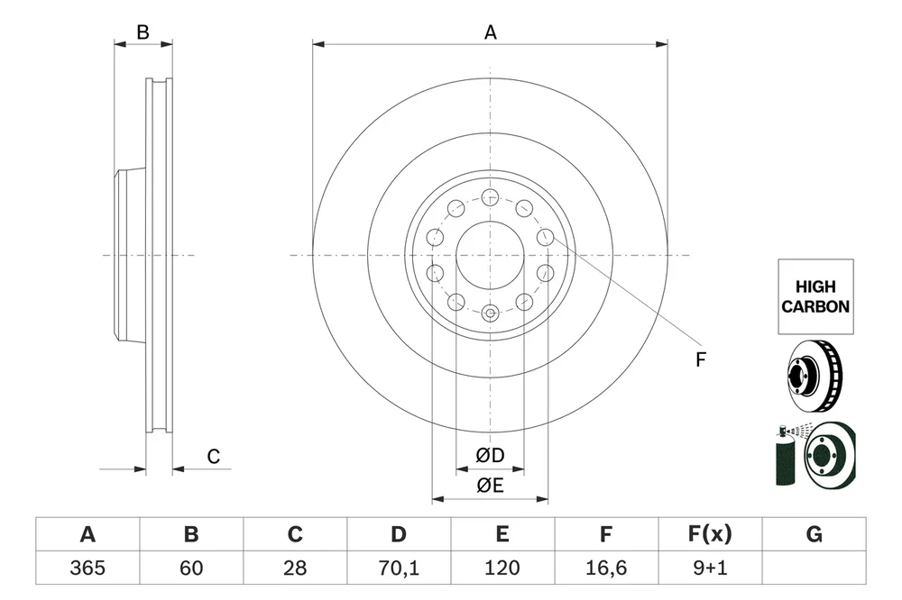 Brzdový kotouč BOSCH 0986479G56 – OE 102763200B