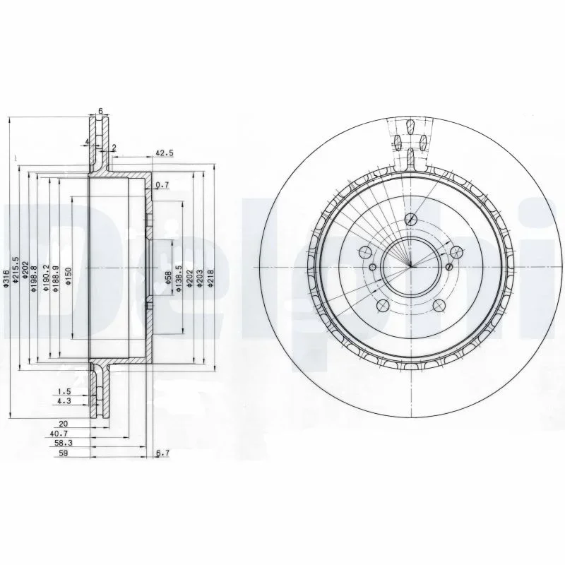 Brzdový kotouč DELPHI BG3819 – OE 26700-FE000