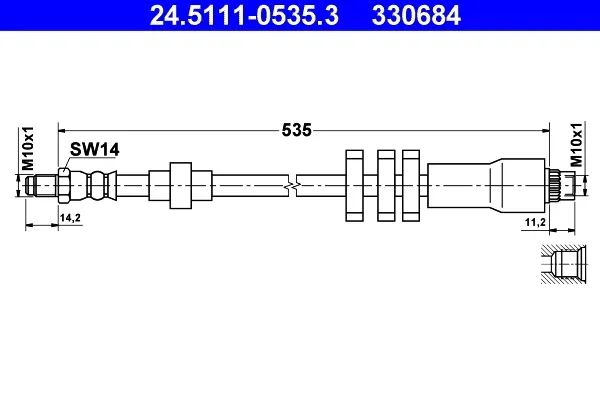 Brzdová hadice ATE 24.5111-0535.3 – OE 4806A3 Brzdová hadice ATE 24.5111-0535.3 – OE 4806A3