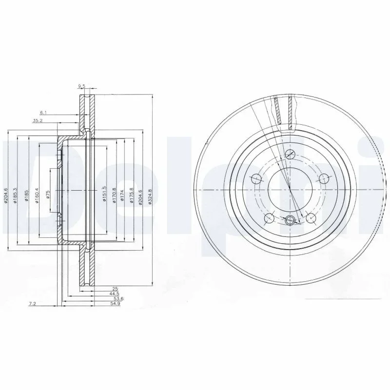 Brzdový kotouč DELPHI BG3938 – OE 34113400151