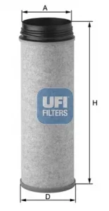 Filtr – sekundární vzduch UFI 27.646.00 Filtr – sekundární vzduch UFI 27.646.00