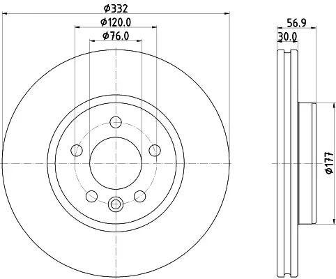 Brzdový kotouč HELLA 8DD355132-561 – OE 2H6615301