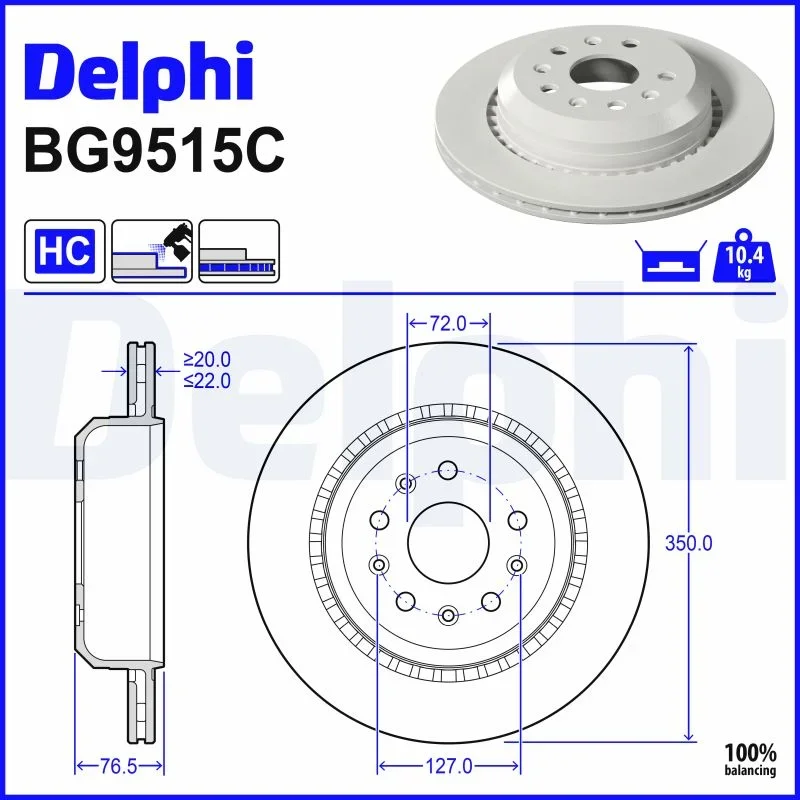 Brzdový kotouč DELPHI BG9515C – OE 68321348AC